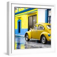 ¡Viva Mexico! Square Collection - VW Beetle and Yellow Wall-Philippe Hugonnard-Framed Photographic Print