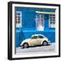 ¡Viva Mexico! Square Collection - VW Beetle Car and Blue Wall-Philippe Hugonnard-Framed Photographic Print