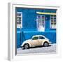 ¡Viva Mexico! Square Collection - VW Beetle Car and Blue Wall-Philippe Hugonnard-Framed Photographic Print