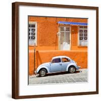 ¡Viva Mexico! Square Collection - VW Beetle Car and Orange Wall-Philippe Hugonnard-Framed Photographic Print