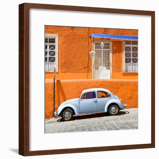 ¡Viva Mexico! Square Collection - VW Beetle Car and Orange Wall-Philippe Hugonnard-Framed Photographic Print