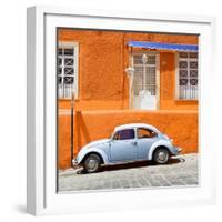 ¡Viva Mexico! Square Collection - VW Beetle Car and Orange Wall-Philippe Hugonnard-Framed Photographic Print