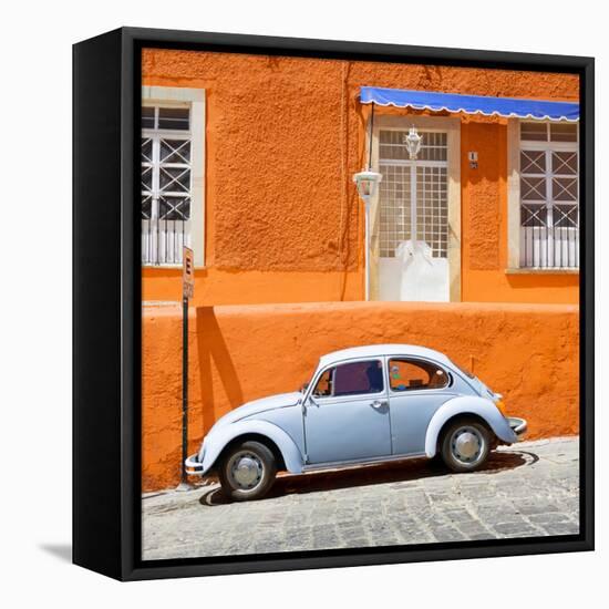 ¡Viva Mexico! Square Collection - VW Beetle Car and Orange Wall-Philippe Hugonnard-Framed Stretched Canvas