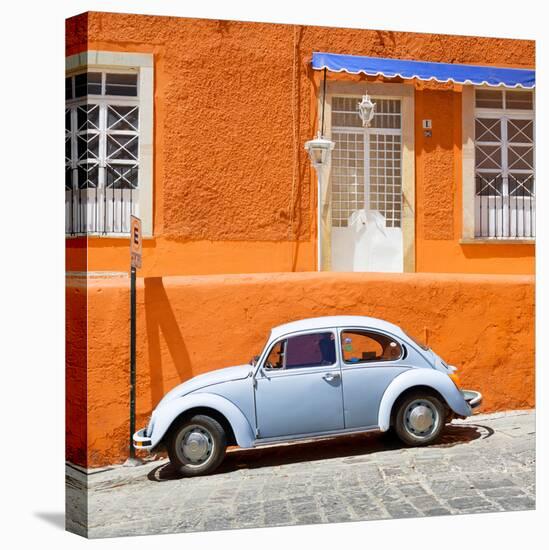 ¡Viva Mexico! Square Collection - VW Beetle Car and Orange Wall-Philippe Hugonnard-Stretched Canvas