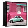 ¡Viva Mexico! Square Collection - VW Beetle Car and Pink Wall-Philippe Hugonnard-Framed Stretched Canvas
