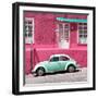 ¡Viva Mexico! Square Collection - VW Beetle Car and Pink Wall-Philippe Hugonnard-Framed Photographic Print