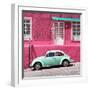 ¡Viva Mexico! Square Collection - VW Beetle Car and Pink Wall-Philippe Hugonnard-Framed Photographic Print