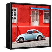 ¡Viva Mexico! Square Collection - VW Beetle Car and Red Wall-Philippe Hugonnard-Framed Stretched Canvas