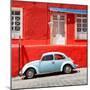 ¡Viva Mexico! Square Collection - VW Beetle Car and Red Wall-Philippe Hugonnard-Mounted Photographic Print