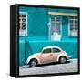 ¡Viva Mexico! Square Collection - VW Beetle Car and Turquoise Wall-Philippe Hugonnard-Framed Stretched Canvas