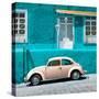 ¡Viva Mexico! Square Collection - VW Beetle Car and Turquoise Wall-Philippe Hugonnard-Stretched Canvas