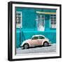 ¡Viva Mexico! Square Collection - VW Beetle Car and Turquoise Wall-Philippe Hugonnard-Framed Photographic Print