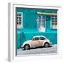 ¡Viva Mexico! Square Collection - VW Beetle Car and Turquoise Wall-Philippe Hugonnard-Framed Photographic Print