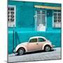 ¡Viva Mexico! Square Collection - VW Beetle Car and Turquoise Wall-Philippe Hugonnard-Mounted Photographic Print