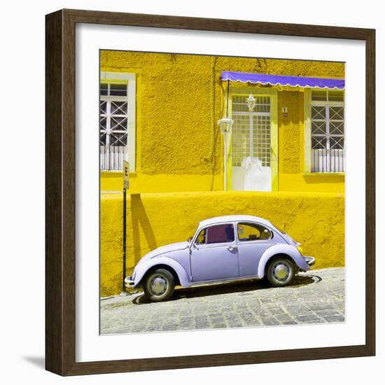 ¡Viva Mexico! Square Collection - VW Beetle Car and Yellow Wall-Philippe Hugonnard-Framed Photographic Print