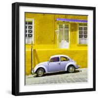 ¡Viva Mexico! Square Collection - VW Beetle Car and Yellow Wall-Philippe Hugonnard-Framed Photographic Print