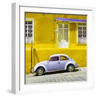 ¡Viva Mexico! Square Collection - VW Beetle Car and Yellow Wall-Philippe Hugonnard-Framed Photographic Print