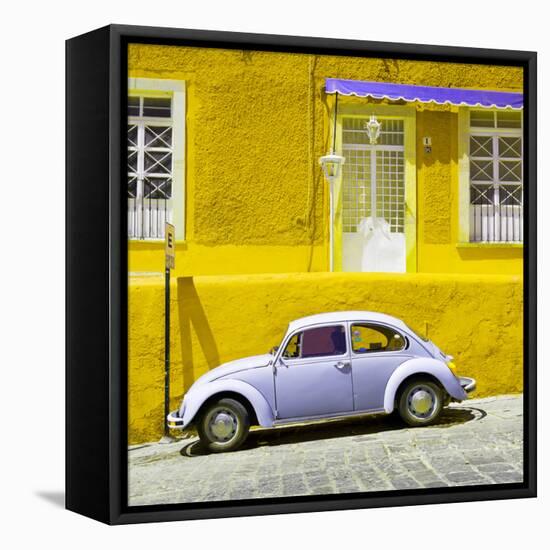 ¡Viva Mexico! Square Collection - VW Beetle Car and Yellow Wall-Philippe Hugonnard-Framed Stretched Canvas