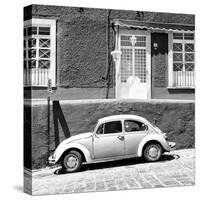 ¡Viva Mexico! Square Collection - VW Beetle Car B&W-Philippe Hugonnard-Stretched Canvas