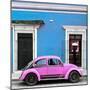 ¡Viva Mexico! Square Collection - VW Beetle Car - Blue & Hot Pink-Philippe Hugonnard-Mounted Photographic Print