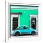 ¡Viva Mexico! Square Collection - VW Beetle Car - Coral Green & Skyblue-Philippe Hugonnard-Framed Photographic Print
