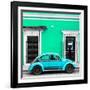 ¡Viva Mexico! Square Collection - VW Beetle Car - Coral Green & Skyblue-Philippe Hugonnard-Framed Photographic Print