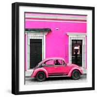 ¡Viva Mexico! Square Collection - VW Beetle Car - Deep & Hot Pink-Philippe Hugonnard-Framed Photographic Print