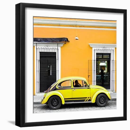 ¡Viva Mexico! Square Collection - VW Beetle Car - Gold & Yellow-Philippe Hugonnard-Framed Photographic Print