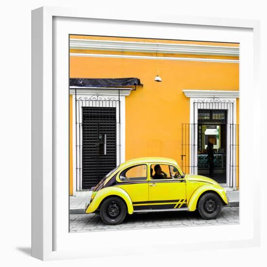 ¡Viva Mexico! Square Collection - VW Beetle Car - Gold & Yellow-Philippe Hugonnard-Framed Photographic Print
