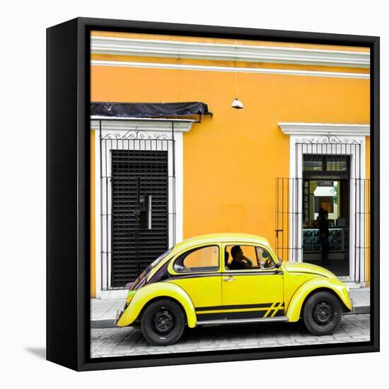 ¡Viva Mexico! Square Collection - VW Beetle Car - Gold & Yellow-Philippe Hugonnard-Framed Stretched Canvas