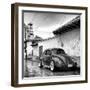 ¡Viva Mexico! Square Collection - VW Beetle Car in San Cristobal de Las Casas B&W-Philippe Hugonnard-Framed Photographic Print