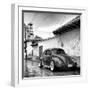 ¡Viva Mexico! Square Collection - VW Beetle Car in San Cristobal de Las Casas B&W-Philippe Hugonnard-Framed Photographic Print