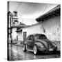 ¡Viva Mexico! Square Collection - VW Beetle Car in San Cristobal de Las Casas B&W-Philippe Hugonnard-Stretched Canvas