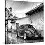 ¡Viva Mexico! Square Collection - VW Beetle Car in San Cristobal de Las Casas B&W-Philippe Hugonnard-Stretched Canvas