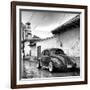 ¡Viva Mexico! Square Collection - VW Beetle Car in San Cristobal de Las Casas B&W-Philippe Hugonnard-Framed Photographic Print