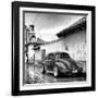 ¡Viva Mexico! Square Collection - VW Beetle Car in San Cristobal de Las Casas B&W-Philippe Hugonnard-Framed Photographic Print