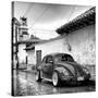 ¡Viva Mexico! Square Collection - VW Beetle Car in San Cristobal de Las Casas B&W-Philippe Hugonnard-Stretched Canvas