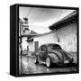 ¡Viva Mexico! Square Collection - VW Beetle Car in San Cristobal de Las Casas B&W-Philippe Hugonnard-Framed Stretched Canvas