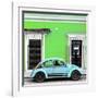 ¡Viva Mexico! Square Collection - VW Beetle Car - Lime Green & Powder Blue-Philippe Hugonnard-Framed Photographic Print