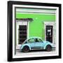 ¡Viva Mexico! Square Collection - VW Beetle Car - Lime Green & Powder Blue-Philippe Hugonnard-Framed Photographic Print