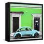 ¡Viva Mexico! Square Collection - VW Beetle Car - Lime Green & Powder Blue-Philippe Hugonnard-Framed Stretched Canvas