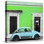 ¡Viva Mexico! Square Collection - VW Beetle Car - Lime Green & Powder Blue-Philippe Hugonnard-Stretched Canvas