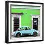 ¡Viva Mexico! Square Collection - VW Beetle Car - Lime Green & Powder Blue-Philippe Hugonnard-Framed Photographic Print