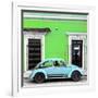 ¡Viva Mexico! Square Collection - VW Beetle Car - Lime Green & Powder Blue-Philippe Hugonnard-Framed Photographic Print