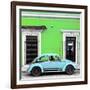 ¡Viva Mexico! Square Collection - VW Beetle Car - Lime Green & Powder Blue-Philippe Hugonnard-Framed Photographic Print