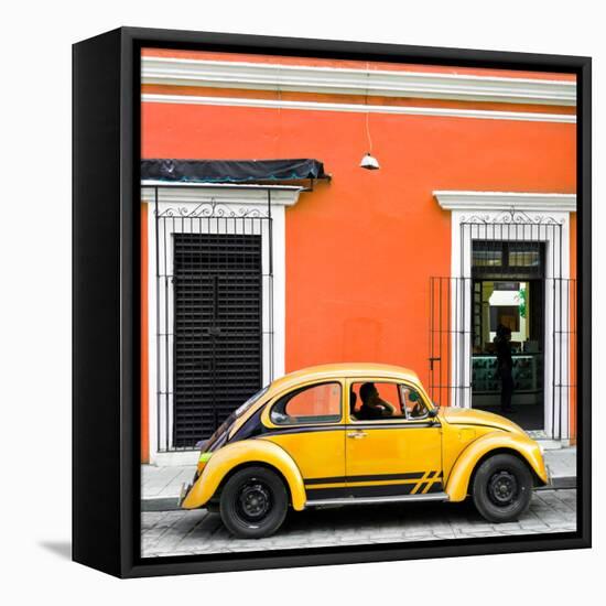 ¡Viva Mexico! Square Collection - VW Beetle Car - Orange & Gold-Philippe Hugonnard-Framed Stretched Canvas