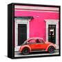 ¡Viva Mexico! Square Collection - VW Beetle Car - Pink & Red-Philippe Hugonnard-Framed Stretched Canvas