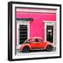 ¡Viva Mexico! Square Collection - VW Beetle Car - Pink & Red-Philippe Hugonnard-Framed Photographic Print