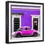 ¡Viva Mexico! Square Collection - VW Beetle Car - Purple & Deep Pink-Philippe Hugonnard-Framed Photographic Print