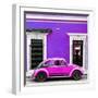 ¡Viva Mexico! Square Collection - VW Beetle Car - Purple & Deep Pink-Philippe Hugonnard-Framed Photographic Print